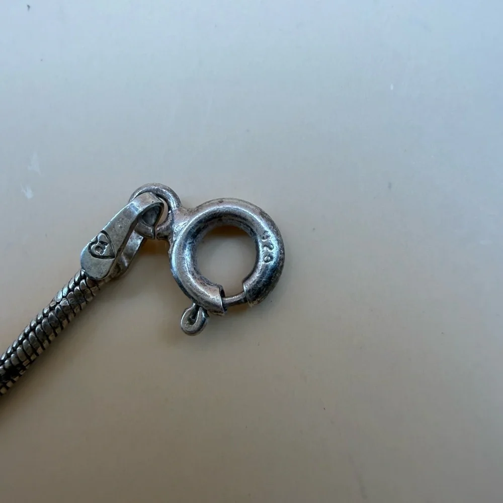 Vintage Sterling Stamped Silver Necklace with cz diamond Teardrop Pendant 3.4 ct - Picture 4 of 8
